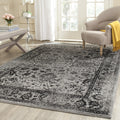 SAFAVIEH Adirondack Collection Area Rug - 10 Square, Black & Teal, Oriental Distressed Design, Non-Shedding & Easy Care, Ideal 