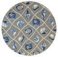 HomeRoots Decor 7'6' Round UV-Treated Polypropelene Grey Area Rug
