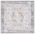 SAFAVIEH Washable Rug Tucson Collection - 7 Square, Beige & Grey, Slip Resistant, Ideal for High Traffic Areas in Living Room, 