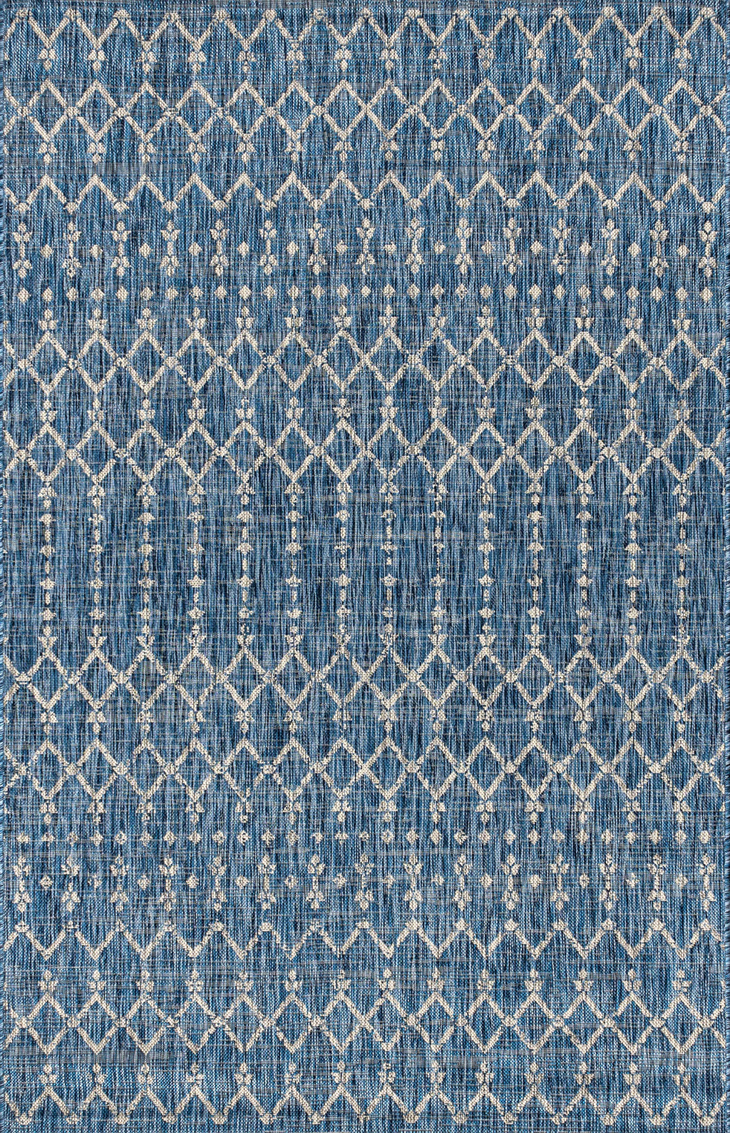 Jonathan Y Smb108B-8 Ourika Moroccan Geometric Textured Weave Indoor Outdoor Area Rug, Bohemian, Rustic, Scandinavian Easy Cleaning,Bedroom,Kitchen,Backyard,Patio,Non Shedding, Navy/Light Gray, 8 X 10