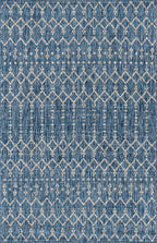 Jonathan Y Smb108B-4 Ourika Moroccan Geometric Textured Weave Indoor Outdoor Area-Rug, Bohemian, Rustic, Scandinavian Easy-Cleaning,Bedroom,Kitchen,Backyard,Patio,Non Shedding, Navy/Light Gray, 4 X 6