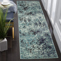 SAFAVIEH Monaco Collection Runner Rug - 22 x 10, Light Blue & Multi, Boho Chic Abstract Watercolor Design, Non-Shedding & Easy