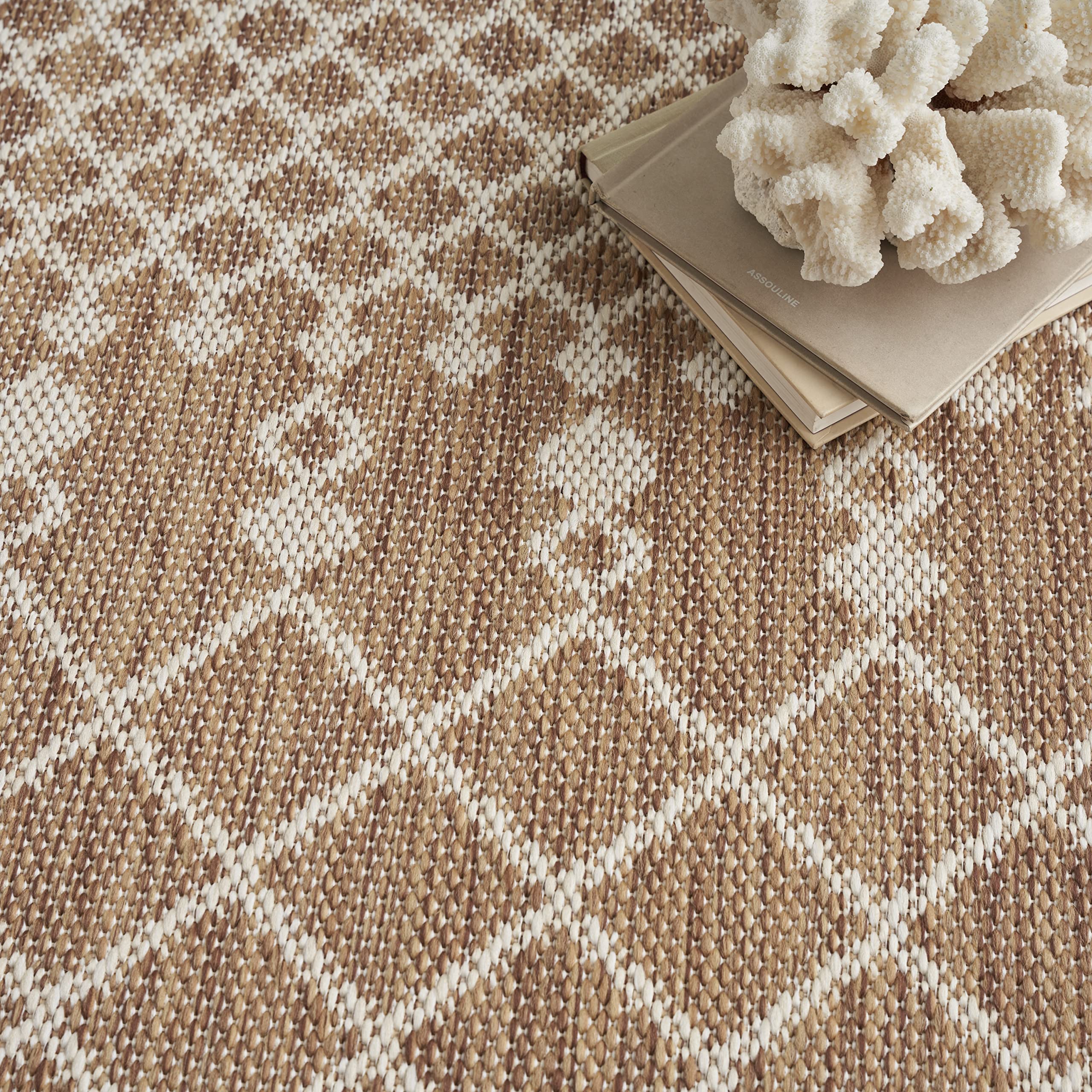 Nourison Positano Indoor/Outdoor Jute 8' X 10' Area Rug, Easy- Cleaning, Non Shedding, Bed Room, Living Room, Dining Room, Backyard, Deck, Patio (8X10)