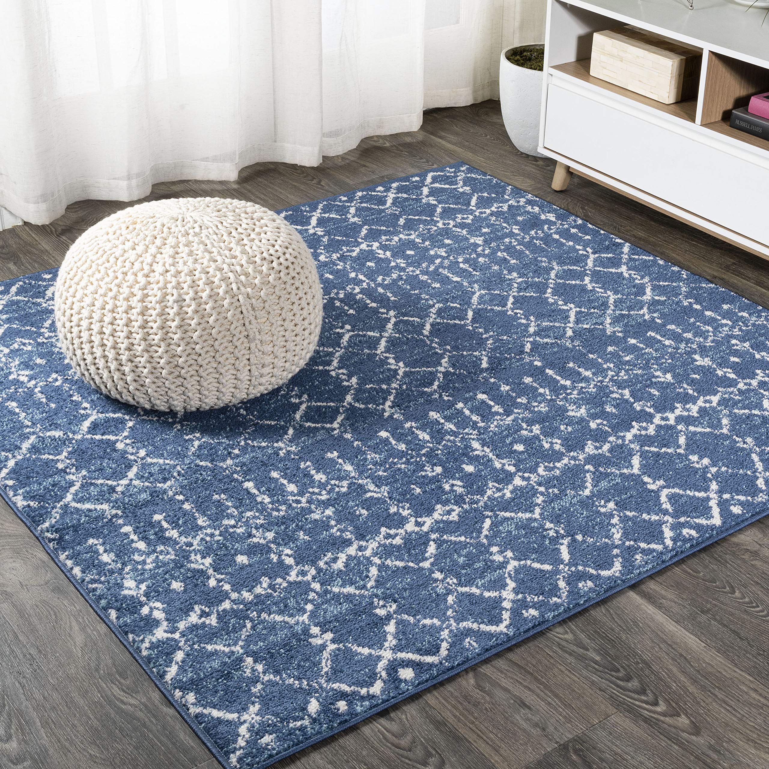 JONATHAN Y MOH101A-5SQ Moroccan Hype Boho Vintage Diamond Indoor Area-Rug Bohemian Easy-Cleaning Bedroom Kitchen Living Room Non