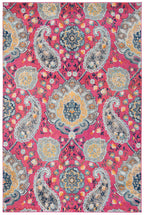 Safavieh Madison Collection Area Rug - 5'3'' X 7'6'', Fuchsia & Gold, Boho Chic Glam Paisley Design, Non-Shedding & Easy Care, I