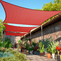 Shademart 6' X 20' Red Sun Shade Sail Upf50 Rectangle Smtapr0816 Canopy Fabric Cloth Screen, Water And Air Permeable & Uv Resist