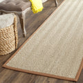 Safavieh Natural Fiber Collection Runner Rug - 26 x 16, Natural & Brown, Border Herringbone Seagrass Design, Easy Care, Ideal 