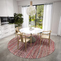 Addison Rugs Waverly 8' X 8' Awa31 Burgundy Indoor Outdoor Round Rug, Easy Clean, Machine Washable, Non Shedding, Bedroom, Living Room, Dining Room, Kitchen, Patio Rug