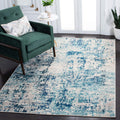 SAFAVIEH Madison Collection 4 x 6 IvoryTurquoise MAD471A Modern Abstract Non-Shedding Living Room Bedroom Area Rug
