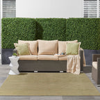Nourison Essentials Indoor/Outdoor Green Gold 9' X Square Area Rug, Easy Cleaning, Non Shedding, Bed Room, Living Room, Dining Room, Backyard, Deck, Patio (9 Square)