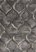 HomeRoots Polypropylene 5'x8' Charcoal Grey Machine Woven Ogee Indoor Area Rug