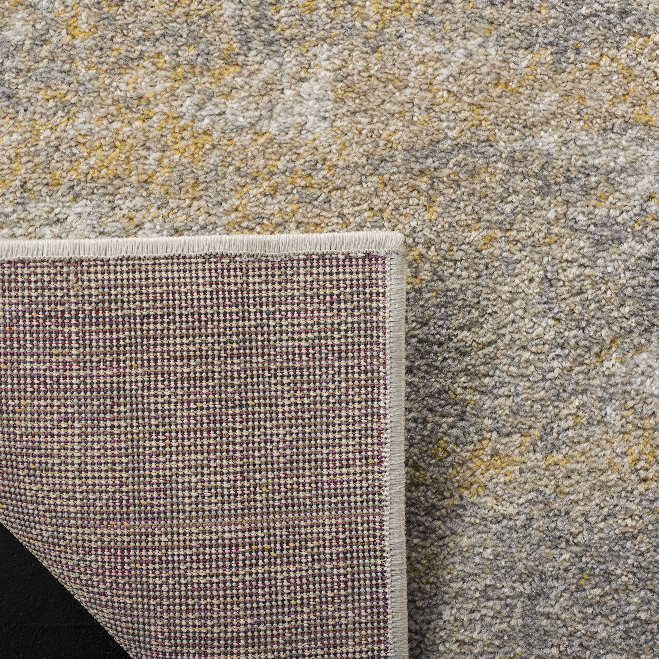 Safavieh Adirondack Collection Area Rug - 10' Square, Creme & Gold, Modern Abstract Design, Non-Shedding & Easy Care, Ideal For