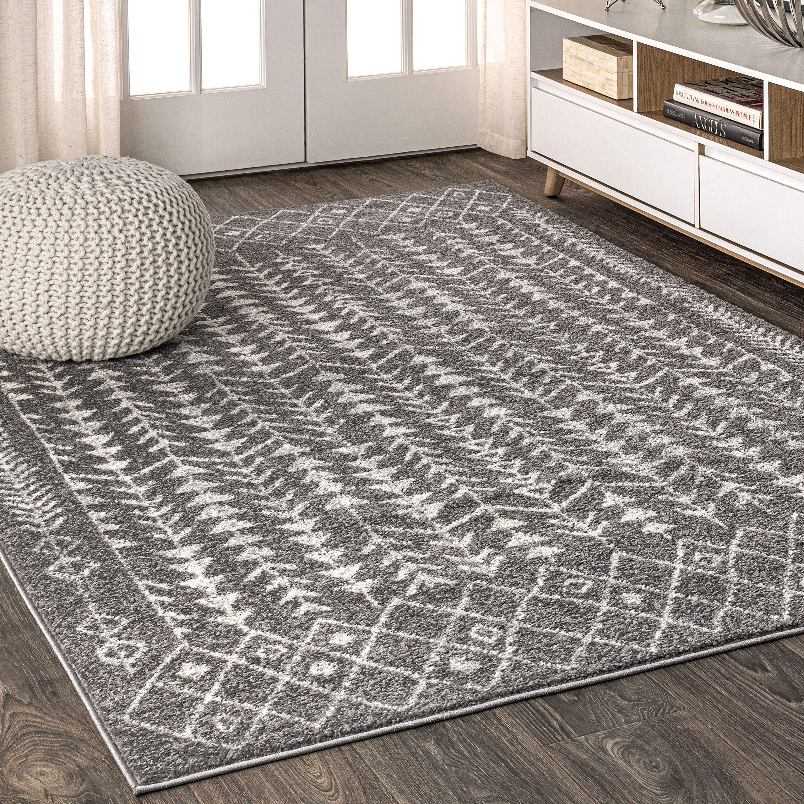 JONATHAN Y MOH210B-8 Ziri Moroccan Geometric Indoor Farmhouse Area-Rug Bohemian Minimalistic Easy-Cleaning Bedroom Kitchen Livin