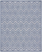 Nourison Versatile Indoor/Outdoor Denim Blue 9' X 12' Area Rug, Easy Cleaning, Non Shedding, Bed Room, Living Room, Dining Room, Deck, Backyard, Patio, High Traffic Area (9X12)