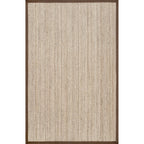 Nuloom 4X6 Elijah Seagrass Area Rug, Brown, Solid Farmhouse Style, Cotton Bordered, Basketweave, Natural Fiber, For Bedroom, Din