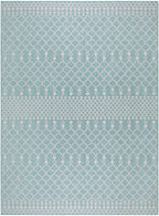 Nourison Positano Indoor/Outdoor Aqua 8' X 10' Area Rug, Easy Cleaning, Non Shedding, Bed Room, Living Room, Dining Room, Backyard, Deck, Patio (8X10)