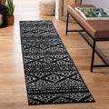 SAFAVIEH Tulum Collection Runner Rug - 2 x 19, Black & Ivory, Moroccan Boho Tribal Design, Non-Shedding & Easy Care, Ideal for