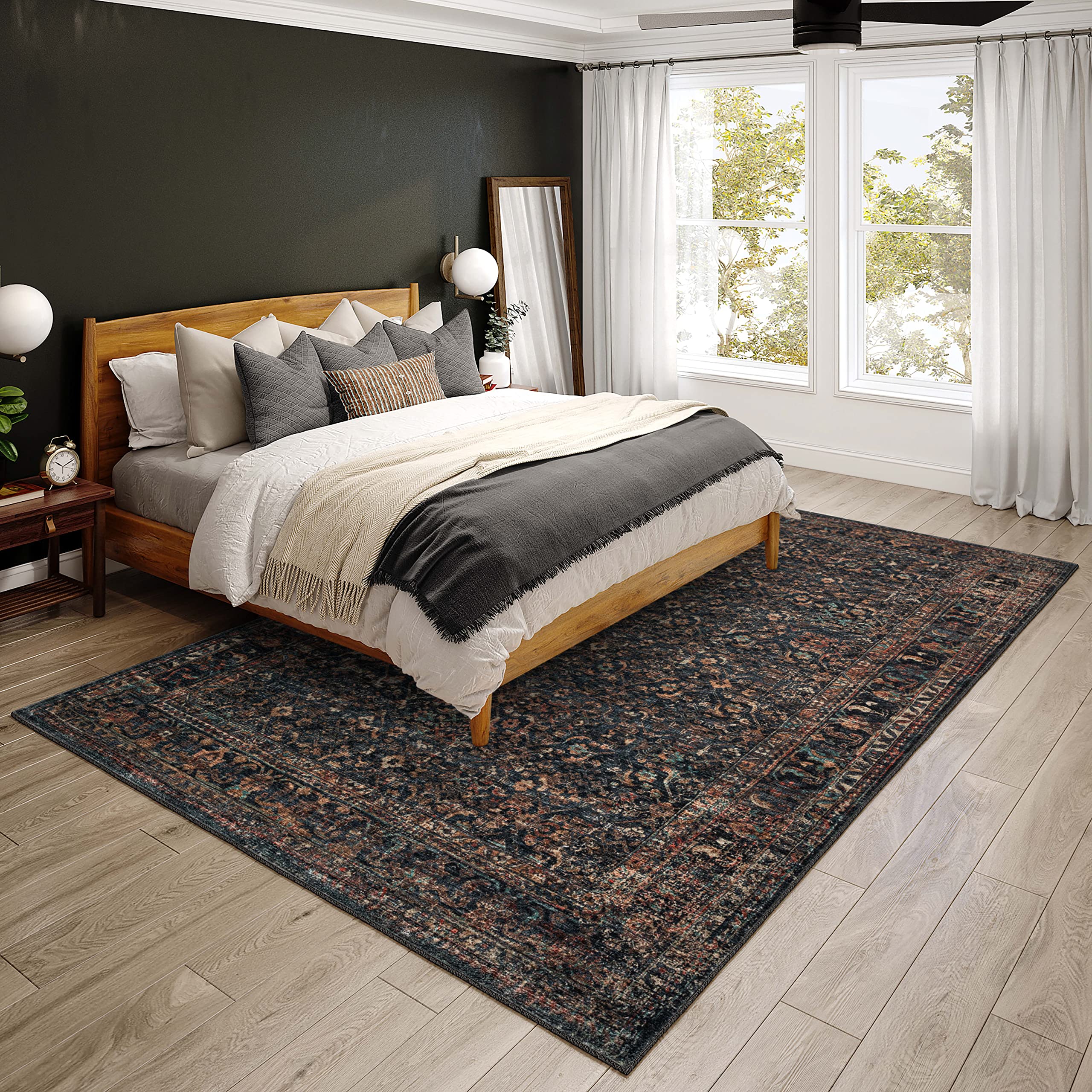 Dalyn Rugs Jericho Jc10 Midnight 9' X 12' Rectangle Soft Area Rug, Easy Clean, Non Shedding, Bedroom, Entry, Living Room, Dining Room, Kitchen Rug