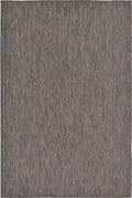 Unique Loom Collection Casual Transitional Solid Heathered Indoor/Outdoor Flatweave Area Rug (6' 1' X 9' Rectangle, Black/Ivory