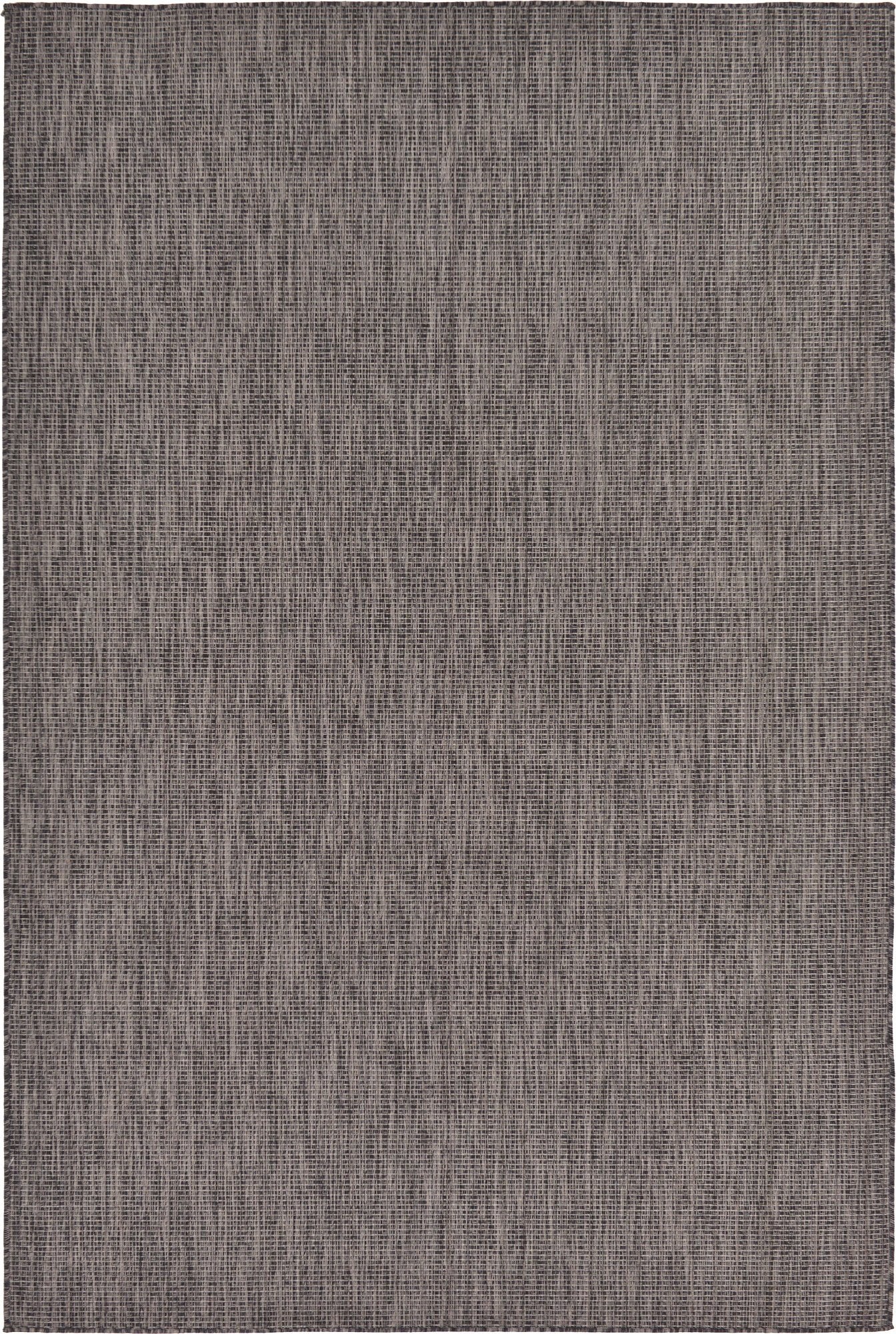 Unique Loom Collection Casual Transitional Solid Heathered Indoor/Outdoor Flatweave Area Rug (6' 1' X 9' Rectangle, Black/Ivory