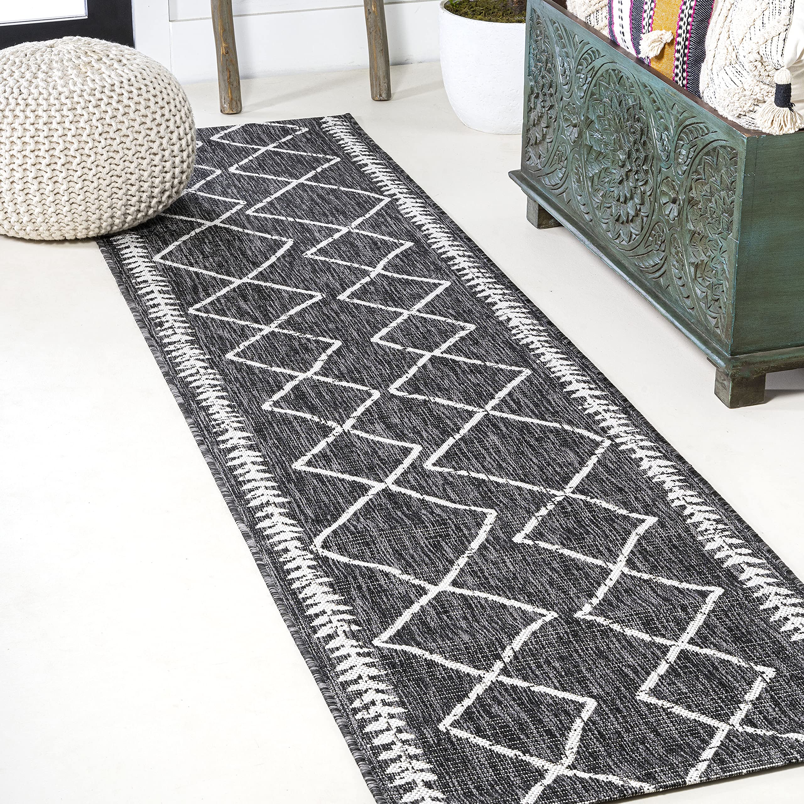 Jonathan Y Smb129E-28 Derya Tribal Diamond Trellis Indoor Outdoor Area-Rug Bohemian Contemporary Easy-Cleaning Bedroom Kitchen B