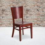 Flash Furniture Lacey Series Solid Back Mahogany Wood Restaurant Chair