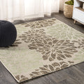 Jonathan Y Smb110A-6Sq Zinnia Modern Floral Textured Weave Indoor Outdoor Area Rug Bohemian Coastal Easy Cleaning Bedroom Kitche
