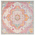 SAFAVIEH Crystal Collection 5 Square Light Blue/Fuchsia CRS501B Boho Chic Oriental Medallion Distressed Non-Shedding Living Roo
