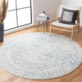 SAFAVIEH Tulum Collection 3 Round Ivory / Turquoise TUL264B Moroccan Boho Distressed Non-Shedding Dining Room Entryway Foyer Li