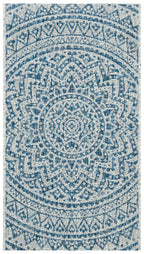 Safavieh Courtyard Collection 2' X 3'7' Grey/Blue Cy8734 Indoor/ Outdoor Patio Backyard Mudroom Accent Rug