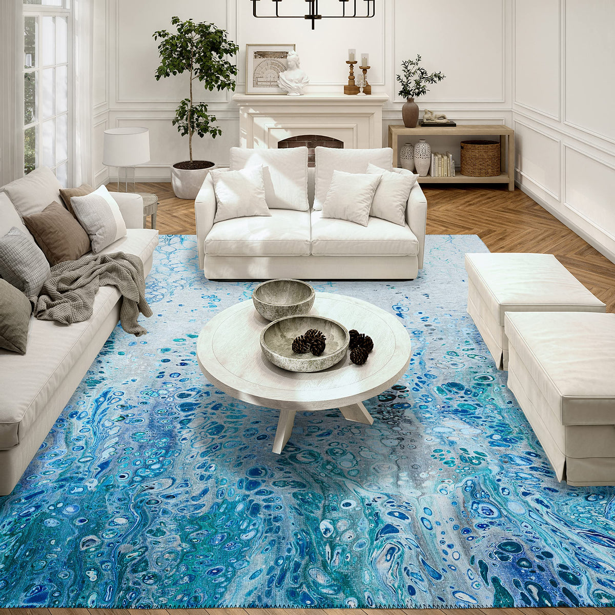 Addison Rugs Karina Akc48 Shoreline 3' X 5' Indoor Outdoor Area Rug, Easy Clean, Machine Washable, Non Shedding, Bedroom, Entry, Living Room, Dining Room, Kitchen, Patio Rug
