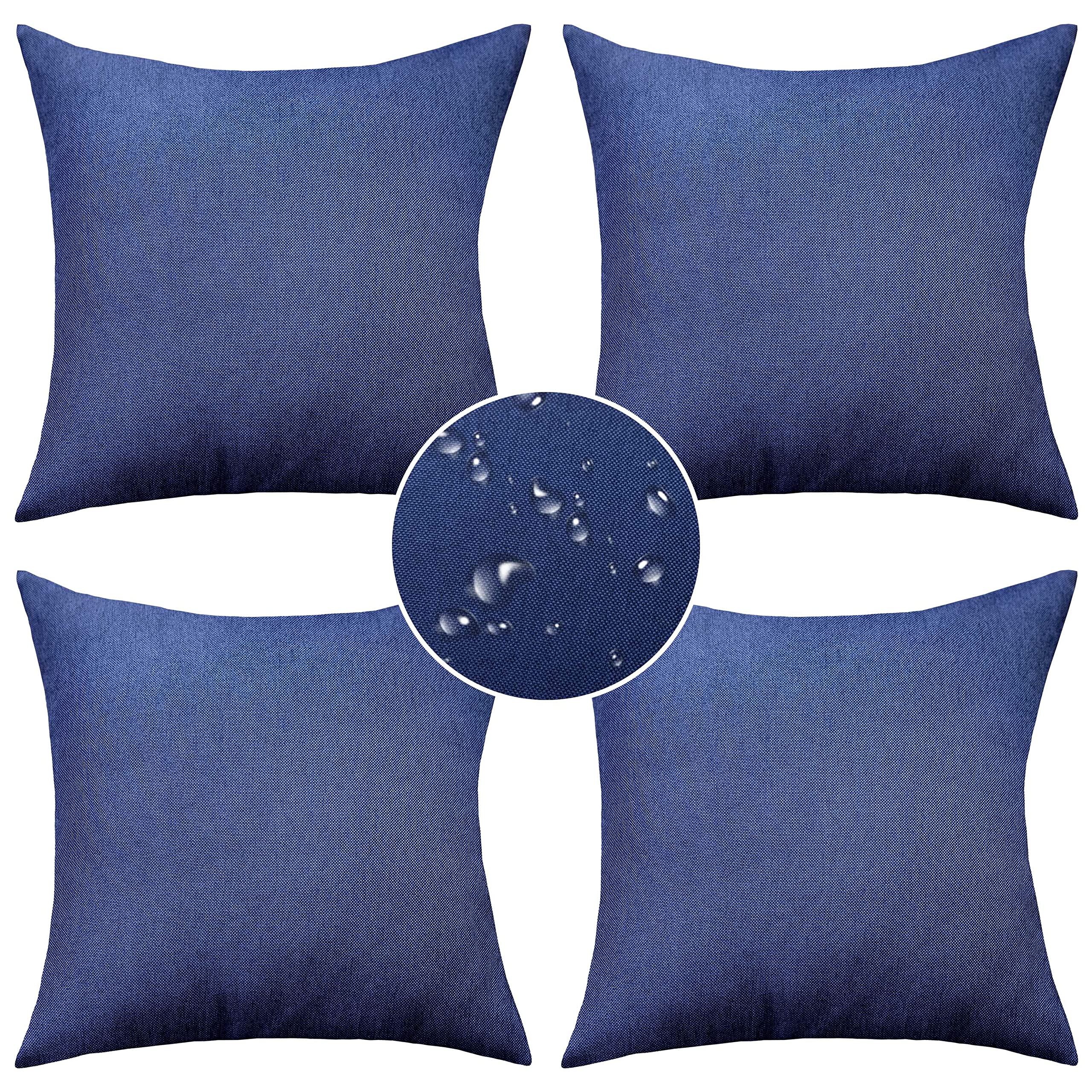 Demetex Outdoor Pillow Covers Waterproof Throw Pillow Covers Set Of 4 Decorative Throw Pillows For Patio Furniture Couch, 18 X 1