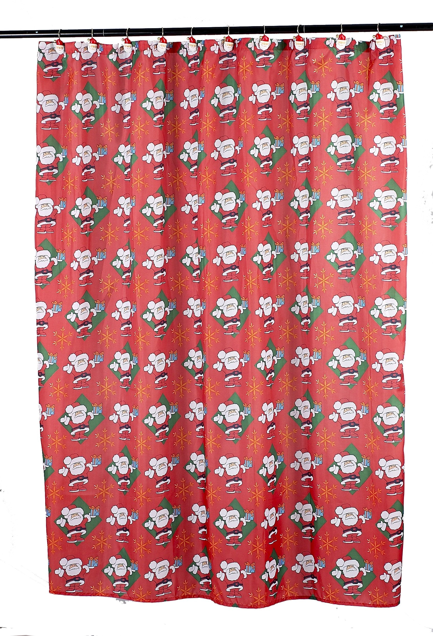Carnation Home Fashions Santa Claus Fabric 70' X 72' Shower Curtain