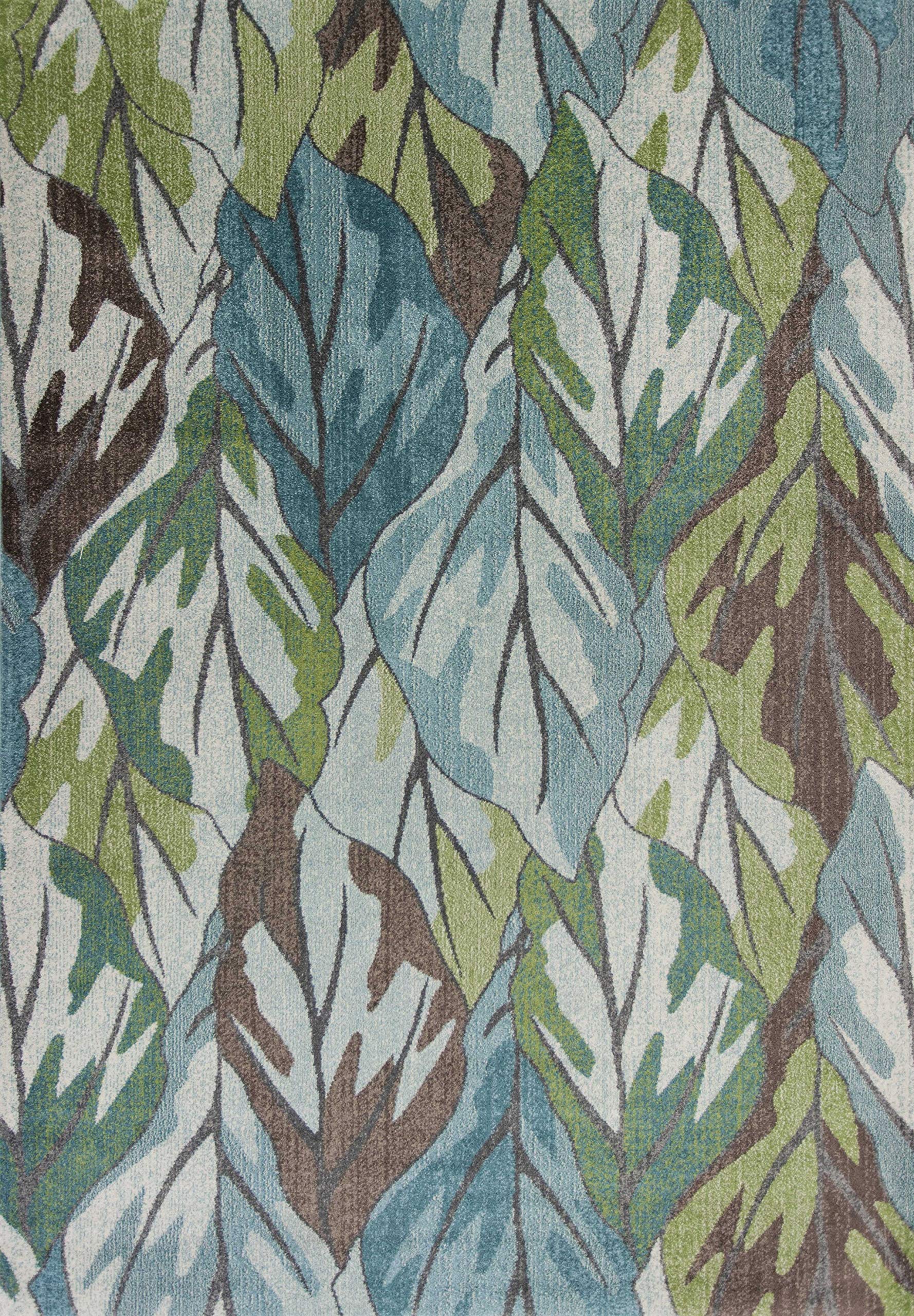 HomeRoots 118 X 158 Blue Polypropylene Rug