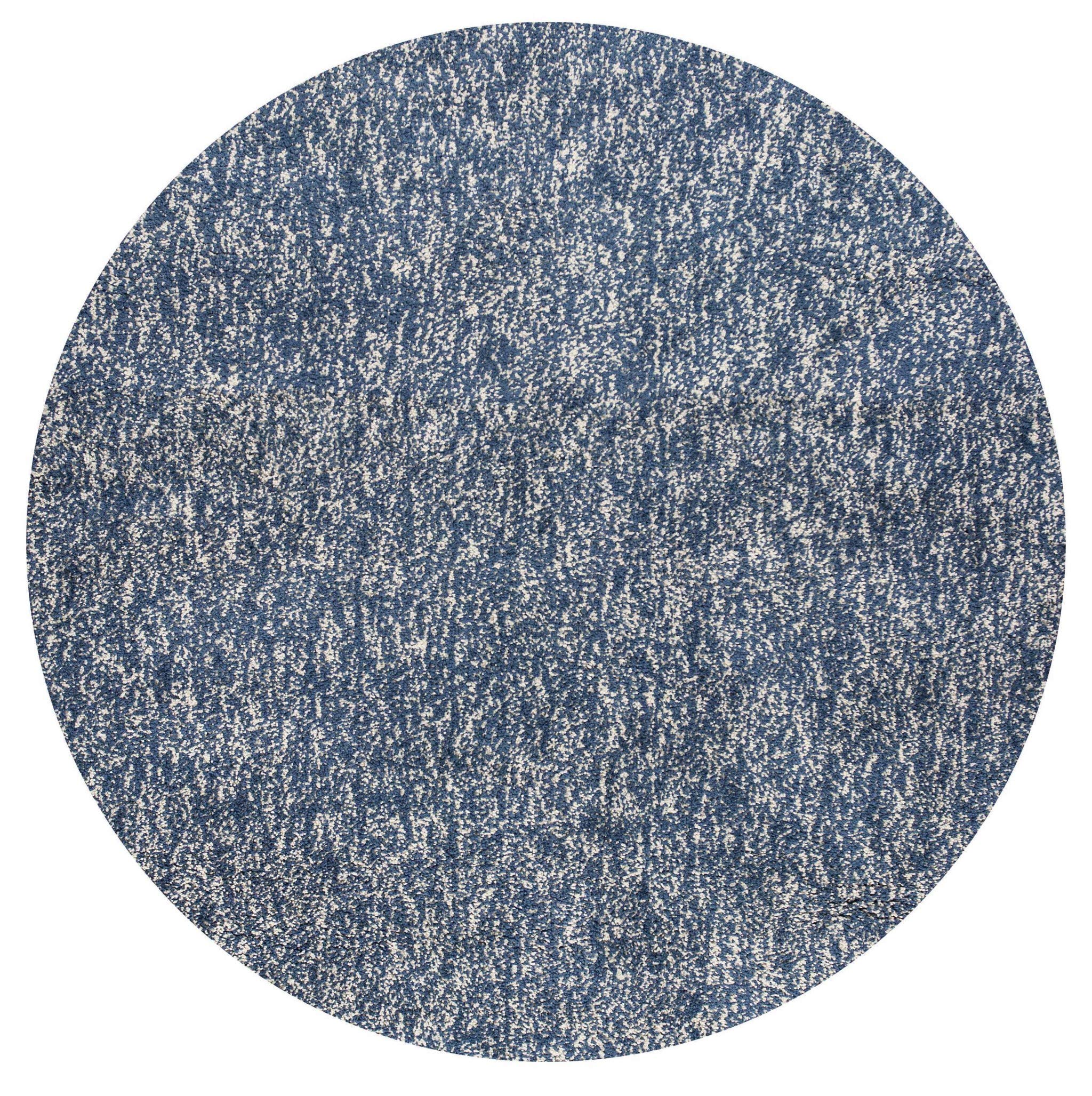 HomeRoots Decor 6 Round Polyester Indigo/Ivory Heather Area Rug