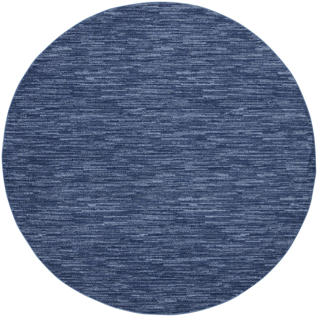Nourison Essentials Indoor/Outdoor Navy Blue 10' X Round Area Rug, Easy Cleaning, Non Shedding, Bed Room, Living Room, Dining Room, Backyard, Deck, Patio (10 Round)