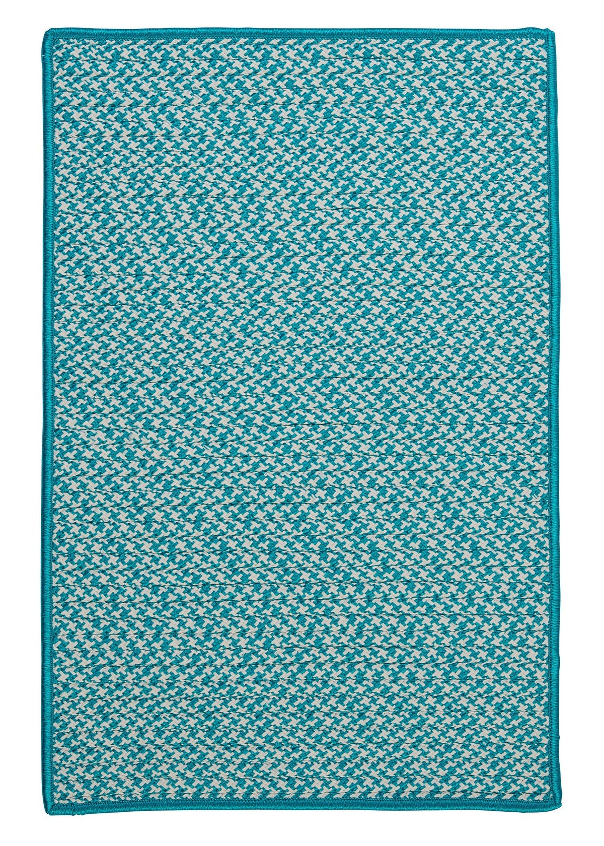 Outdoor Houndstooth Tweed Rug, 12 By 15-Feet, Turquoise