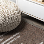 Jonathan Y Smb124B-210 Zolak Berber Stripe Geometric Indoor Outdoor Area Rug Bohemian Contemporary Easy Cleaning Bedroom Kitchen Backyard Patio Non Shedding, 2 X 10, Brown/Beige