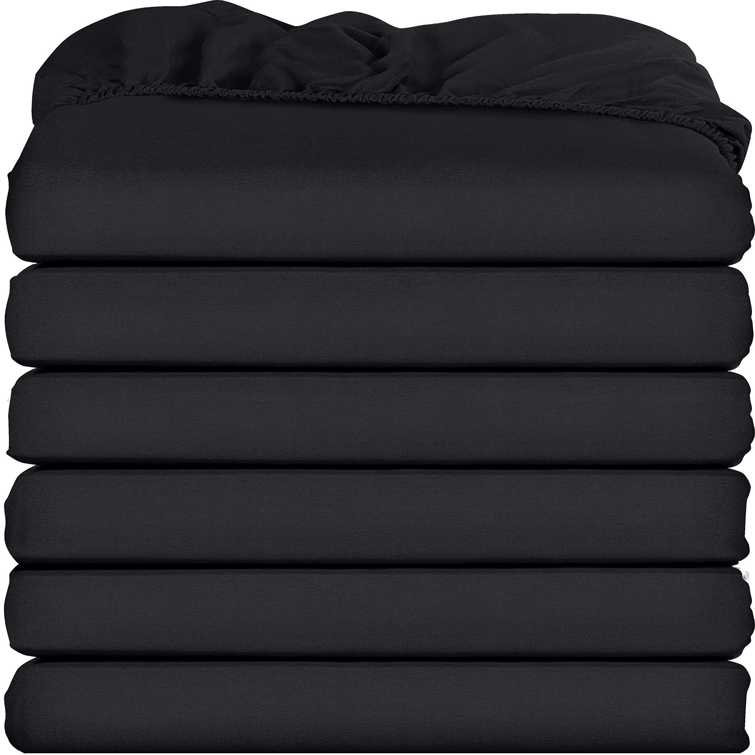 Utopia Bedding Twin Fitted Sheets - Bulk Pack Of 6 Bottom Sheets - Soft Brushed Microfiber - Deep Pockets - Shrinkage & Fade Res