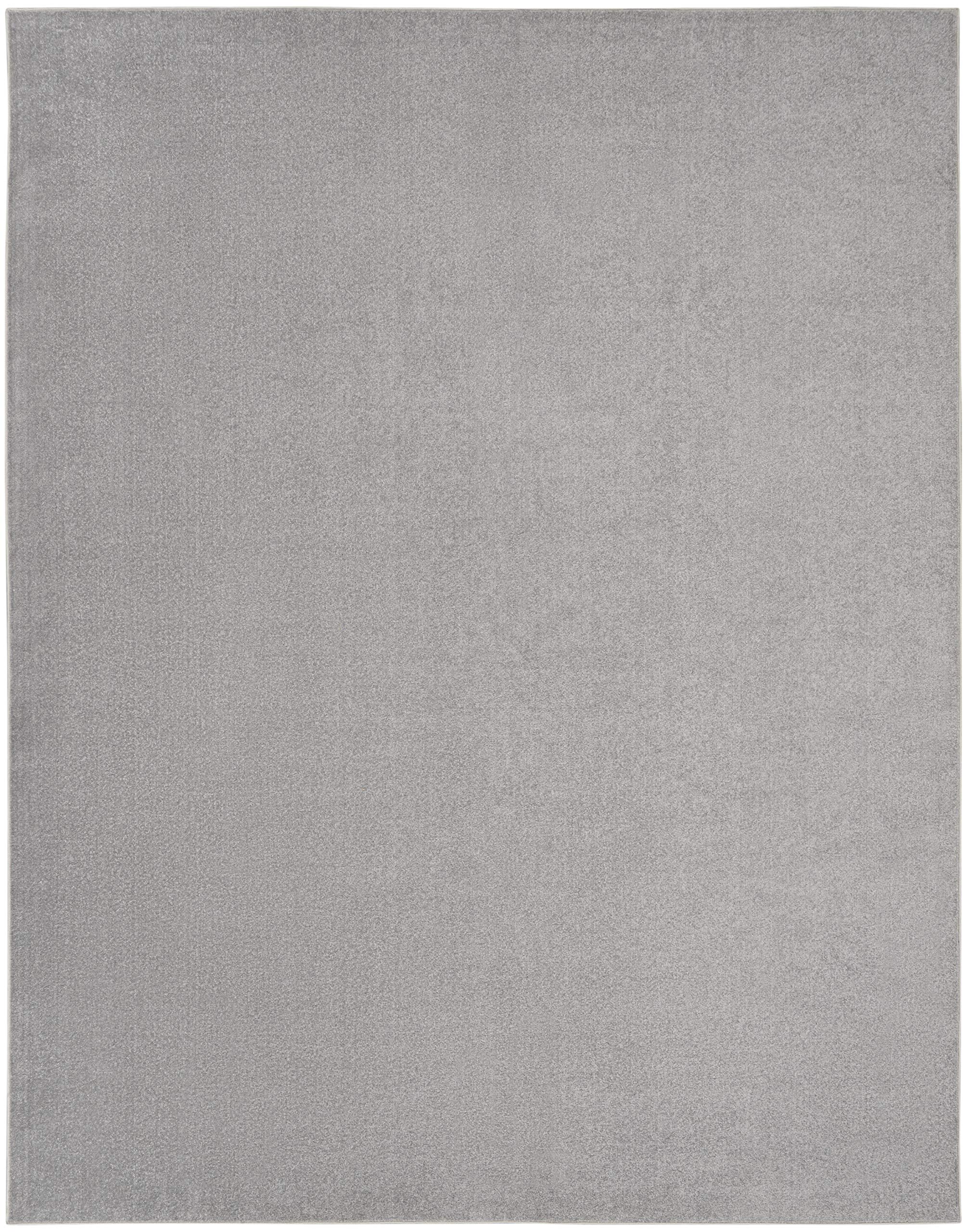 Nourison Essentials Indoor/Outdoor Silver Grey 8' X 11' Area Rug, Easy Cleaning, Non Shedding, Bed Room, Living Room, Dining Room, Backyard, Deck, Patio (8X11)