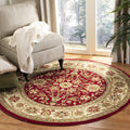 SAFAVIEH Lyndhurst Collection 6 Round Red / Ivory LNH212F Traditional Oriental Non-Shedding Dining Room Entryway Foyer Living R