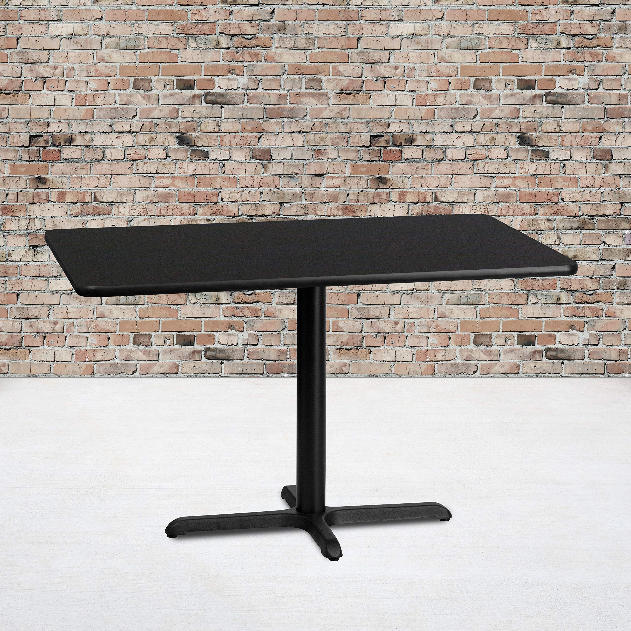 Flash Furniture Stiles 30'' X 48'' Rectangular Black Laminate Table Top With 23.5'' X 29.5'' Table Height Base