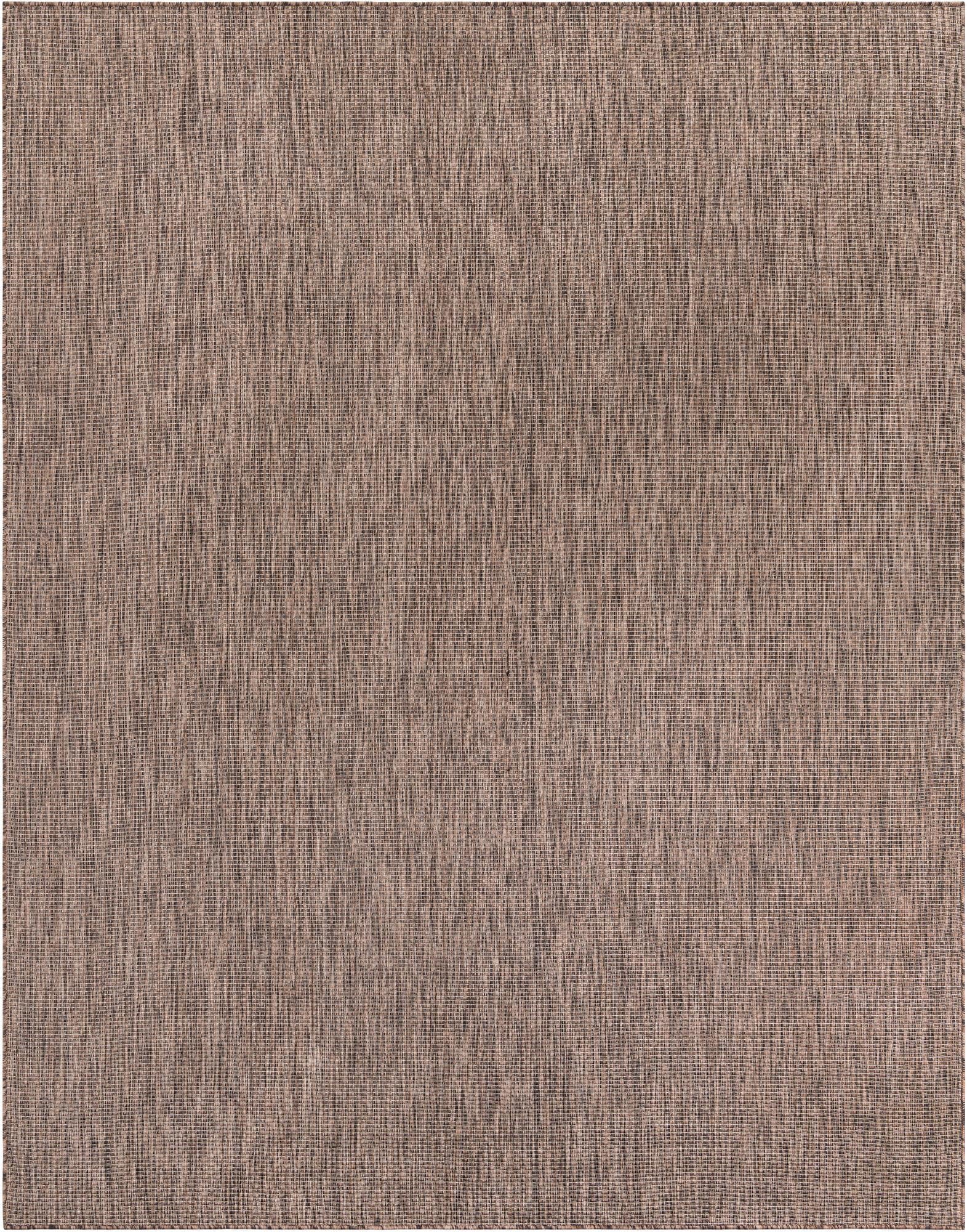 Unique Loom Outdoor Solid Collection Area Rug (7' 10'' X 10' Rectangle Light Brown/Ivory)