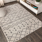 Jonathan Y Moh208B-4 Aksil Moroccan Beni Souk Indoor Farmhouse Area-Rug Bohemian Minimalistic Geometric Easy-Cleaning Bedroom Ki