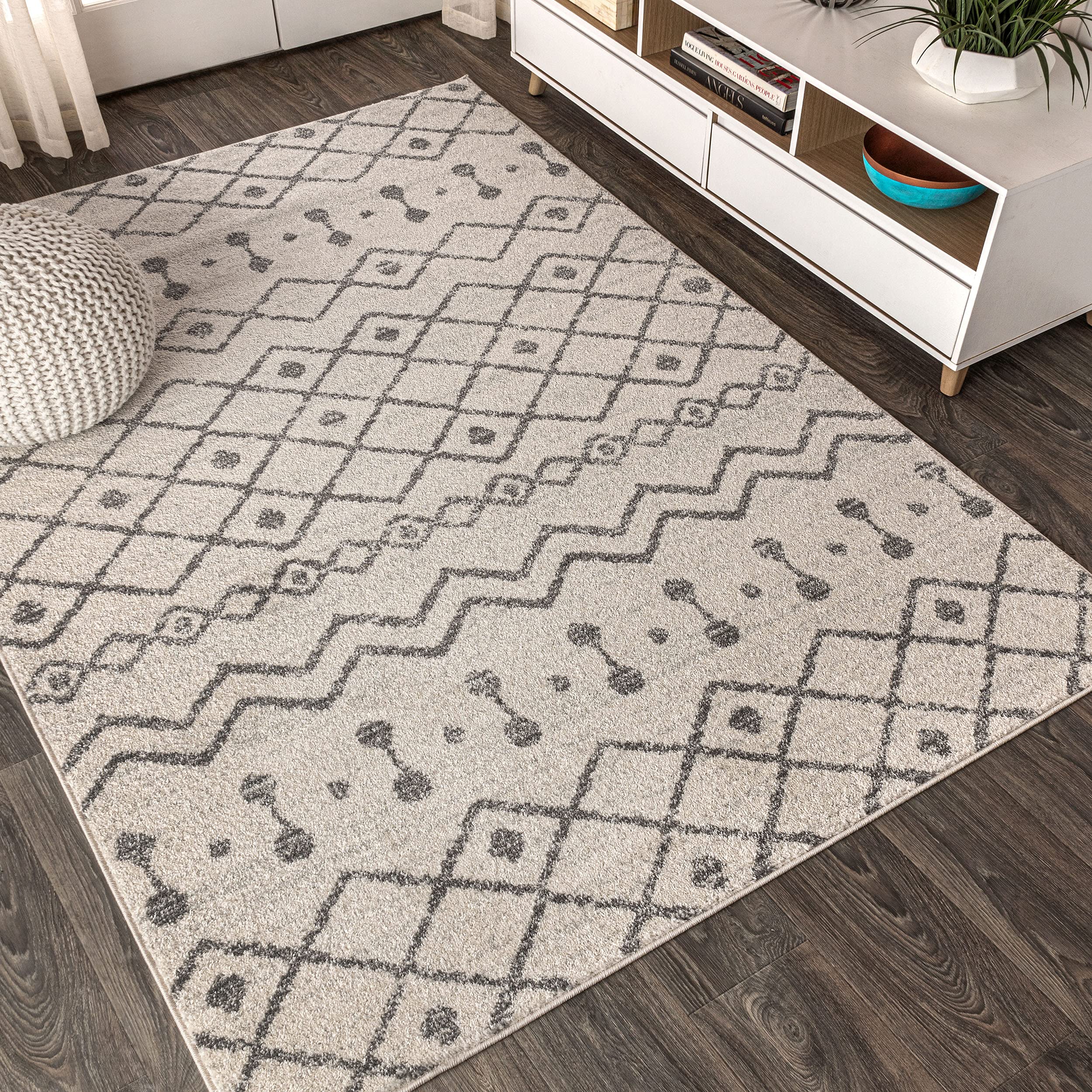 Jonathan Y Moh208B-4 Aksil Moroccan Beni Souk Indoor Farmhouse Area-Rug Bohemian Minimalistic Geometric Easy-Cleaning Bedroom Ki