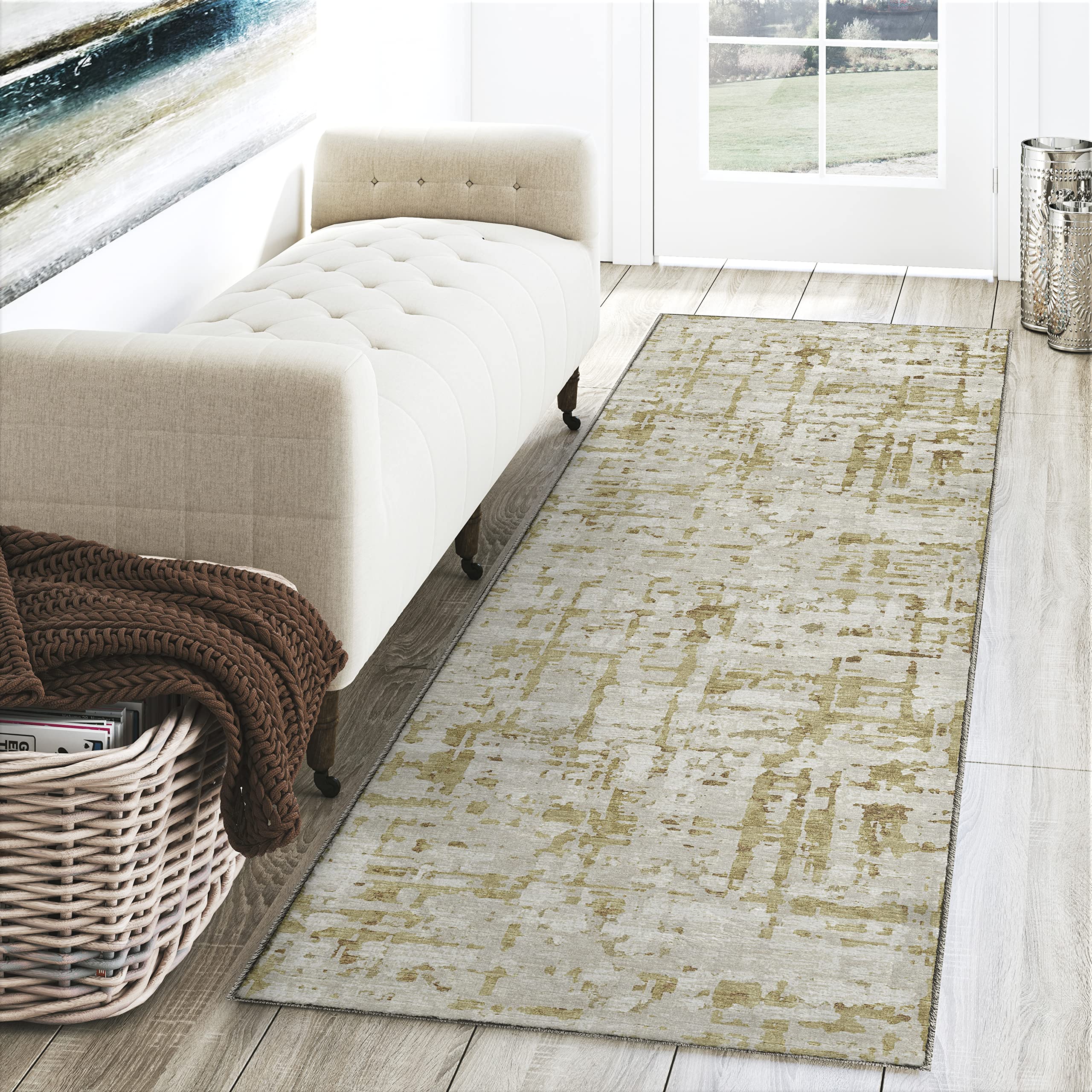 Dalyn Rugs Brisbane Br5 Modern Camouflage Khaki 2'3" X 7'6"