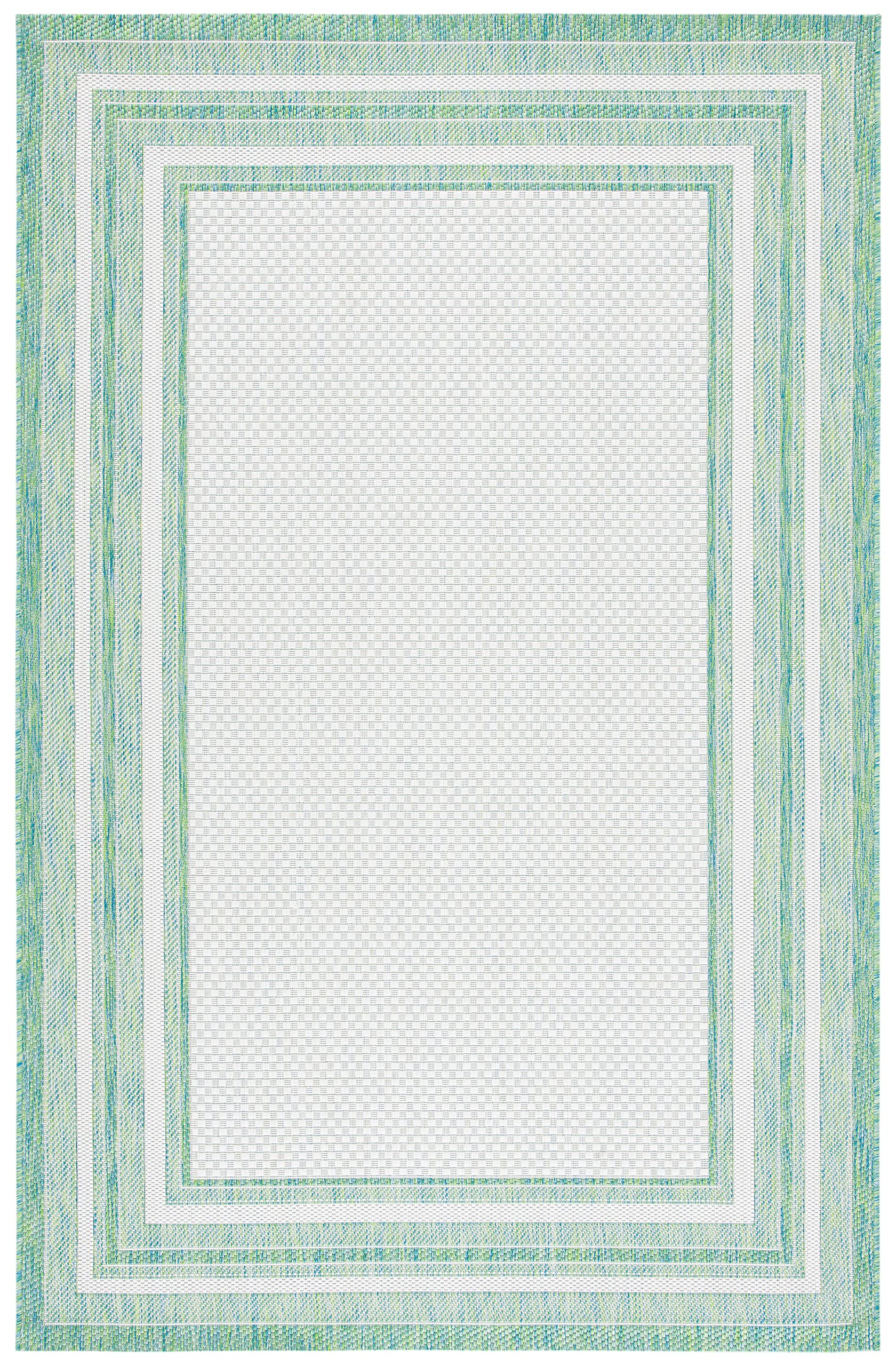 Safavieh Courtyard Collection 6'7' X 9'6' Ivory/Green Cy8475 Indoor/ Outside Waterproof Easy Cleansingpatio Backyard Mudroom A