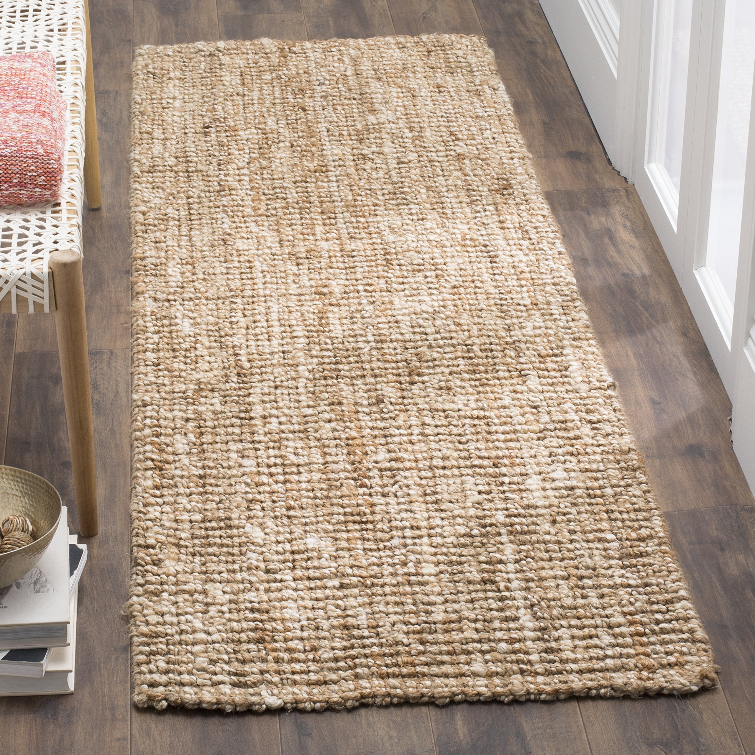 SAFAVIEH Natural Fiber Collection Runner Rug - 26 x 6, Natural & Ivory, Handmade Chunky Textured Jute 0.75-inch Thick, Ideal f
