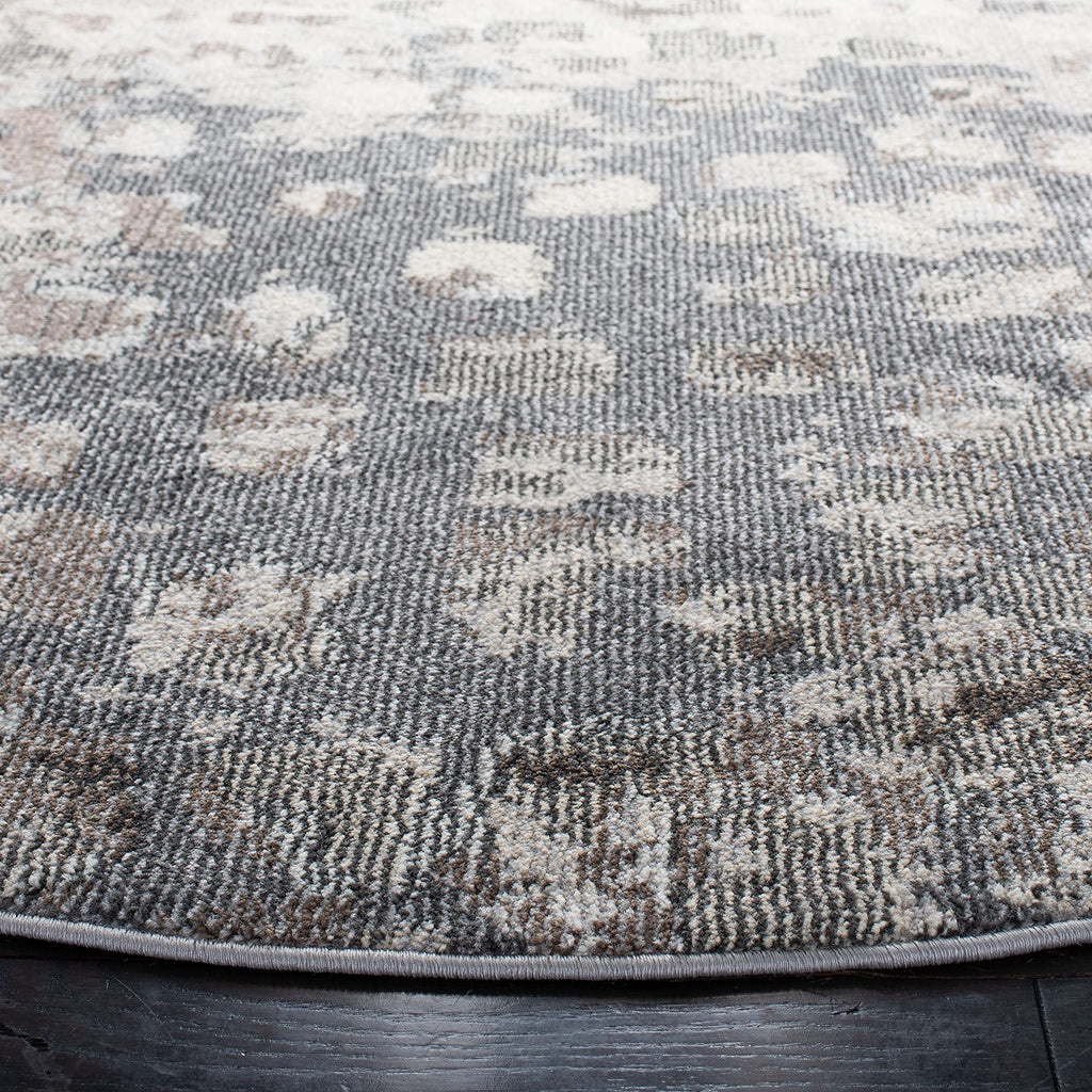 Safavieh Madison Collection 6'7'' Round Grey/Beige Mad425G Boho Abstract Distressed Non-Shedding Dining Room Entryway Foyer Livi