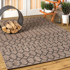 Jonathan Y Smb108D-3 Ourika Moroccan Geometric Textured Weave Indoor Outdoor -Area Rug, Bohemian, Rustic, Scandinavian Easy-Cleaning,Bedroom,Kitchen,Backyard,Patio,Non Shedding, Natural/Black, 3 X 5